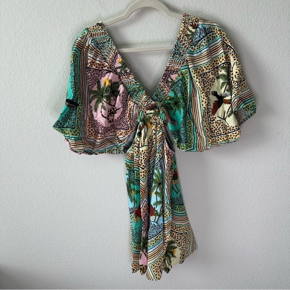 FARM RIO Tropical Jungle Cutout Mini Dress SZ XS - Picture 9 of 9